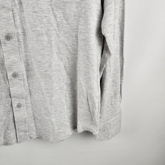 Report Collection Men Medium Light Gray Lux Knit 4-Way Stretch L/S Button Up NWT - Picture 4 of 9